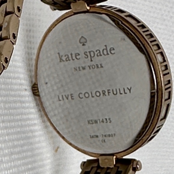 Kate Spade New York Varick Bracelet 36mm Watch Gold Bracelet Striped Face 2.75” - Picture 7 of 12